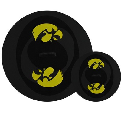 FanPans Team Logo Silicone Lid Set, 2 Pack - NCAA Iowa Hawkeyes