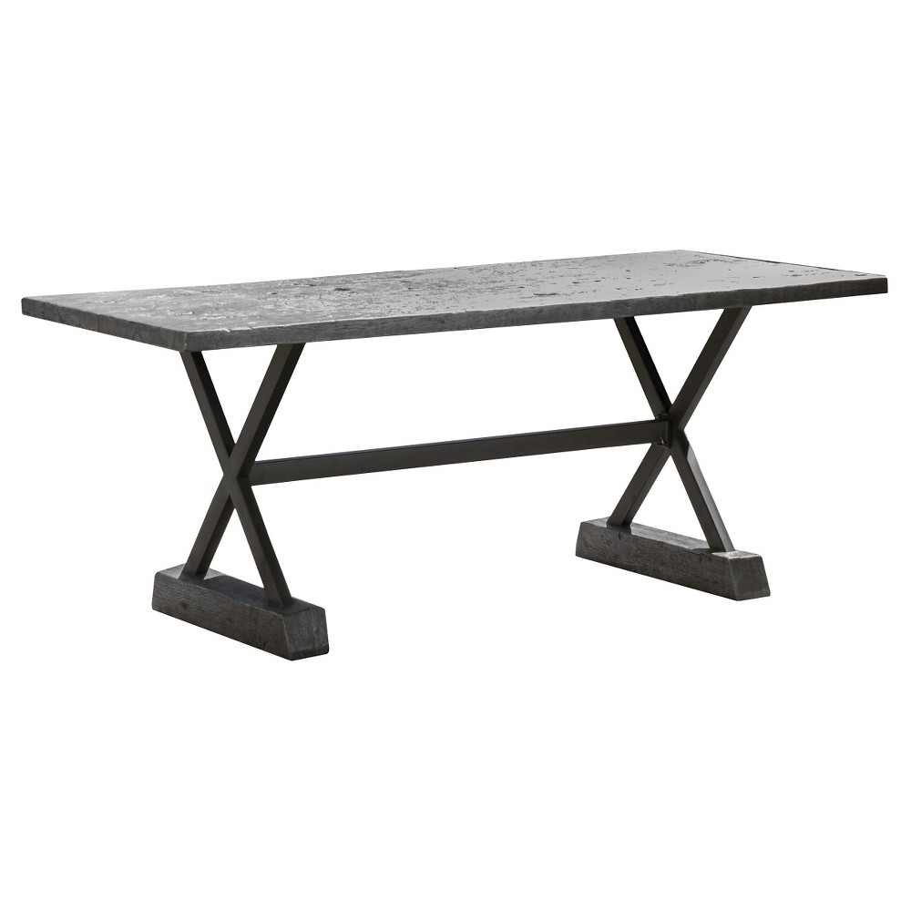 Photos - Garden Furniture Chalmette Rectangular Light Weight Concrete Patio Dining Table - Gray - Ch