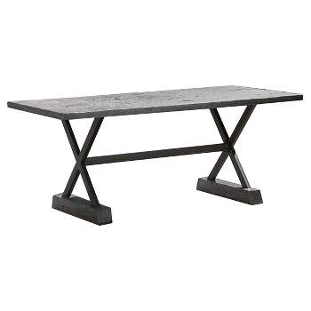 Chalmette Rectangular Light Weight Concrete Patio Dining Table - Gray - Christopher Knight Home