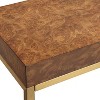Uttermost Moran Burl Console Table – 60-Inch Narrow Entryway Table with Burl Veneer, MDF Build, and Stainless Steel Accents - 4 of 4