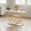 41.3" Console Table Hallway Table Sofa Table Industrial 4-Tier Entryway Table with Circle Base - 3 of 4