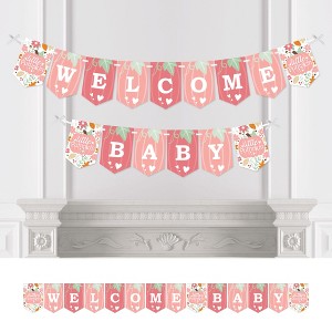 Big Dot of Happiness Girl Little Pumpkin - Fall Baby Shower Bunting Banner - Party Decorations - Welcome Baby - 1 of 4