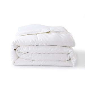 Egyptian Linens Bamboo Filled Blanket 300 Thread Count 100% Cotton Sateen White Shell - 1 of 3