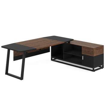 Tribesigns L-Shaped Executive Desk with File Cabinet, 67" Computer Desk Set