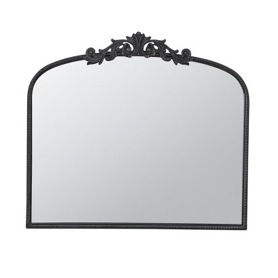 GlasFlength Decorative Wall Mirrors Baroque Inspired Full Length Mirror with Ornate Frame for Bathroom Living Room, Black, 40"*1.5"*31.2"