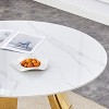 CAVINAS Round Dining Table  42" with Marble Top Stainless Steel Leg for Dining Room - 2 of 4