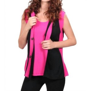 Women's Color-Blocked Hooded Vest - ANGEL - 1 of 2