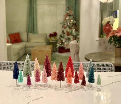 6pc Sisal Christmas Bottle Brush Tree Set - Wondershop™ Assorted Red