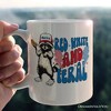 Red, White & Feral Raccoon Mug, Wild Patriot American Gift| OrnamentallyYou - 3 of 4
