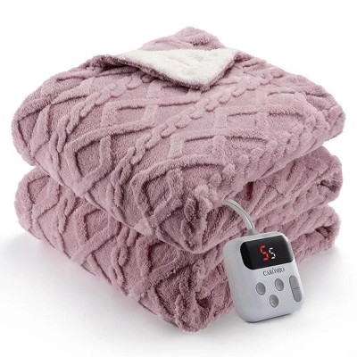 Electric Blanket Heated Throw, Heated Blanket with 10 Heating Levels & 10 Time Settings, Fast Heating Blankets, Machine Washable