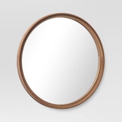 26&#34; Classic Wood Round Mirror Natural - Threshold&#8482;