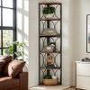 Hommoo 67 inch Tall 6 Tier Corner Bookshelf Rustic Brown - 2 of 4