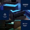 1 Piece Nightstand LED Bedside Table Cabinet with 2 End Side Drawers and Lights Modern - 3 of 4