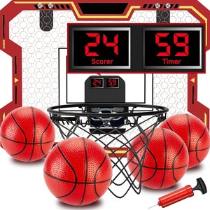 Kids Indoor Basketball Hoop Over Door with Scoreboard Countdown Music Toy for Children Ages 3+ - 1 of 4