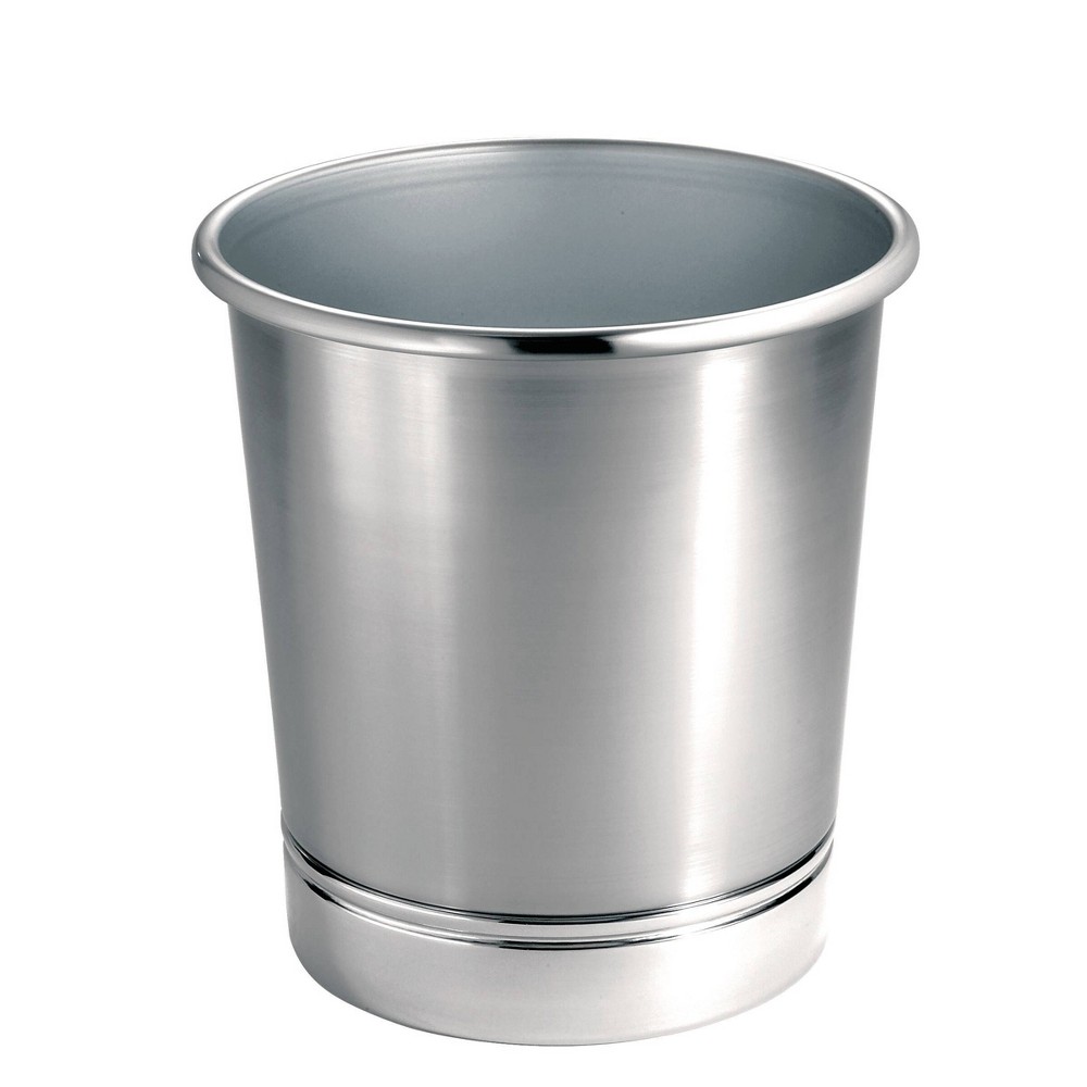 Photos - Other Decoration iDESIGN York Metal Wastebasket Trash Can Brushed Nickel/Chrome