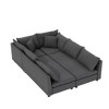 86x60'' Modular Sofa Bed, Chenille with Pillows, 6-Seater, Customizable, Minimalist Living Room Couch - 3 of 4
