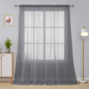 100 Inch Width Sheer Curtain 1 Panel - 1 of 4