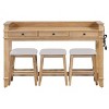 Nagu 4-Piece Dining Table Set For 3,Dining Table Modern With 3 Drawers,Dining Set Table With 3 Rubber Wood Dining Chairs-Maison Boucle - 4 of 4