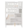 NicBex Twin over Twin Bunk Bed Convertible Pine Triple Bed Frame with Trundle, Storage Stairs and Full Length Guardrail, No Box Spring Required - 3 of 4