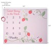 Lambs & Ivy Strawberry Patch Milestone Photo Opportunity Fleece Baby Blanket - 3 of 4
