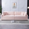 112" Corduroy Sofa, 4-Seater Lounge Sofa with Cushions and Throw Pillows, Modern Luxury Living Room Couch - 4 of 4
