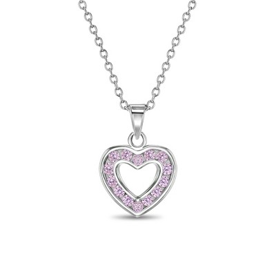 Girls' 5 Point Cz Crown Sterling Silver Necklace - Pink - In Season Jewelry  : Target