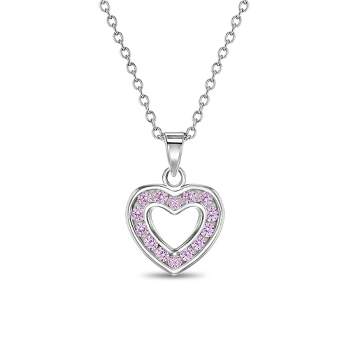Girls' 5 Point Cz Crown Sterling Silver Necklace - Pink - In Season Jewelry  : Target