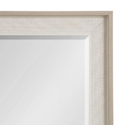 Kobert 20" x 30" Natural Linen Texture Rectangular Wall Mirror