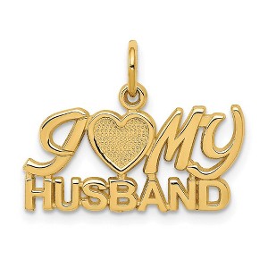 Black Bow Jewelry 14k Yellow Gold Polished I Heart My Husband Charm or Pendant, 22mm - 1 of 4