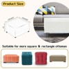 Unique Bargains Square Jacquard Ottoman Slipcover with Elastic Bottom for Furniture Protector - 2 of 4