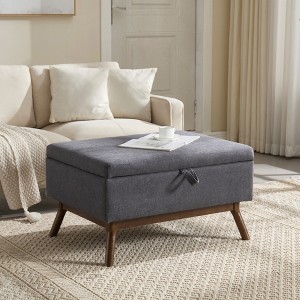 KIGFTSOD Mid-Century Square Coffee Table with Storage, Storage Bench, Ottoman for Living Room, Entryway - 1 of 4
