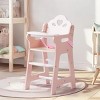 ROBOTIME Doll Furniture Baby Doll High Chair, Pretend Play High Chair with Seat Belt, Dollhouse Furniture Accessories, Pink, 11"*9.8"*20" - 2 of 4