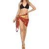 LA LEELA Womens Halloween Pareo Pirates Skull Casual Swimsuit Cover Up Sarong Mini Skirt Beach Wrap for Women One Size Short Caribbean Pirates, Red - 2 of 4