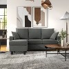 miBasics Dancesky Transitional L Shaped Reversible Sofa Sectional Dark Gray: Upholstered with Foam, Wood Frame - image 2 of 4