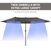 Outsunny Extra Large 15ft Patio Umbrella, Double-Sided Outdoor Umbrella with Crank Handle and Air Vents for Backyard, Deck, Pool, Market - 4 of 4