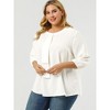 Agnes Orinda Women's Plus Size Stylish Tie Neck 3/4 Ruffle Sleeves Work Office Blouses - 2 of 4