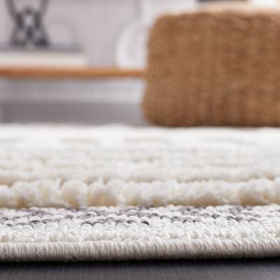 Ivory Geometric Easy-Care Synthetic Rug - Handmade & Washable