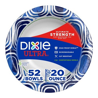 Dixie Ultra Deep Dish Paper Plates 9 9/16 inch Dinner Size Printed 40 Count