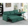 Dolonm Upholstered Pull-Out Sectional Sofa with Storage Chaise, Converts to Twin Sleeper, Removable Back Cushions - 4 of 4