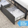 Queen Bed Frame with 2 Storage Drawers, LED Lights Upholstered Platform Bed with Heavy Duty Metal Slats, No Box Spring Needed - 3 of 4