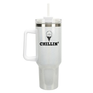 100 North Chillin' Ice Cream Cone Summer Days 40 oz. Stainless Steel, Large Water Bottle Coffee Mug, Spill & Leak Resistant, Thermal Travel Tumbler - 1 of 1