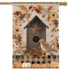 Primitive Fall  Birdhouse House Flag 28" x 40" Briarwood Lane - 2 of 4