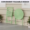3 Pieces Folding Patio Furniture Sets with Table & 2 Chairs, Heavy-Duty Flat Tube Metal Frame for Balcony Lawn Garden Poolside - 2 of 4