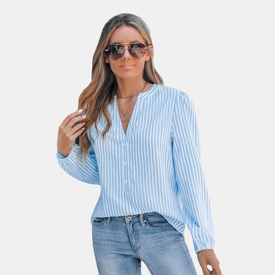Women's Timeless Striped Button-Down Shirt for Effortless Chic - Cupshe