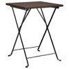 vidaXL Modern Folding Bistro Table in Brown - 21.7"x21.3"x28" PE Poly Rattan, Weather Resistant with Powder-Coated Steel Frame for Patio or Balcony - image 2 of 4