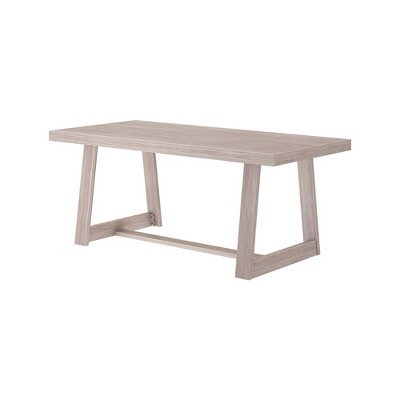 Seashell Wirebrush Solid Pine Farmhouse Dining Table, 72"