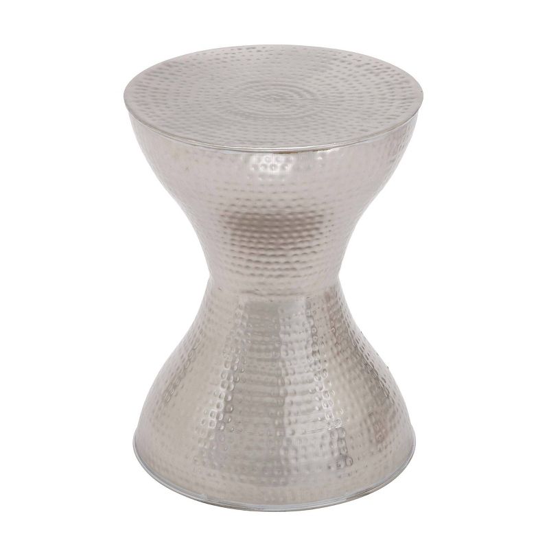 Modern Hourglass Hammered Metal Accent Table - Olivia &#38; May, 1 of 4