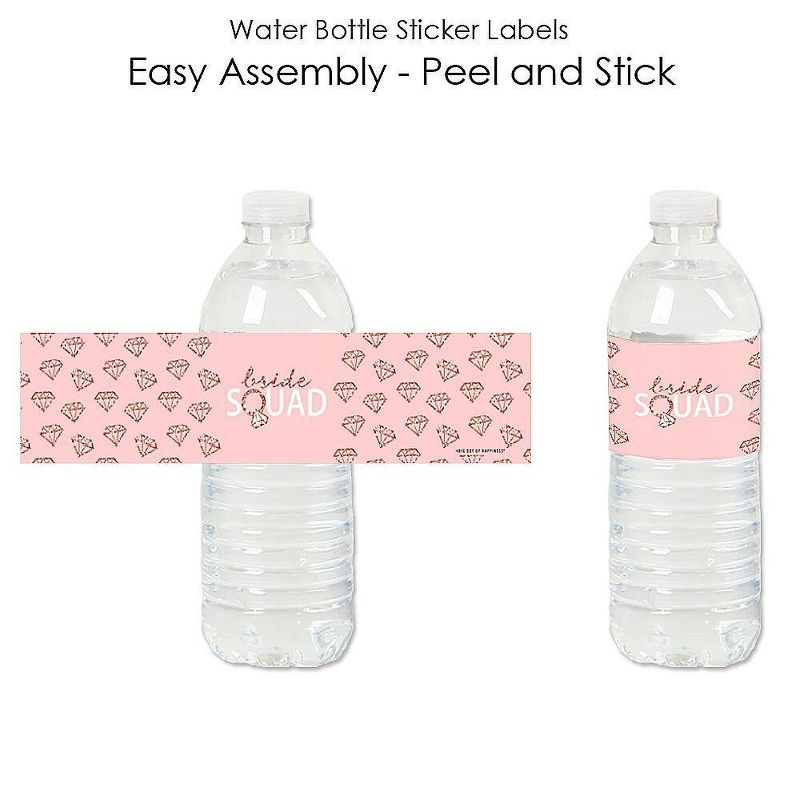 Big Dot of Happiness Bride Squad - Rose Gold Bridal Shower or Bachelorette Party Water Bottle Sticker Labels - Set of 20, 2 of 6
