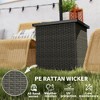 Aghana Digitals Outdoor Square Side Table with 1.5" Umbrella Hole, PE Rattan Frame, UV-Resistant, - 4 of 4