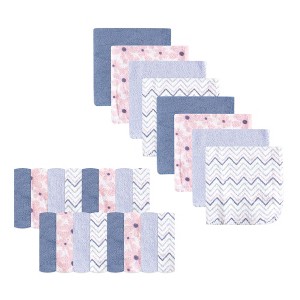 Luvable Friends Baby Girls Super Soft Bundle Washcloths, Daisy, One Size - 1 of 1